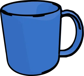 Minimalist Azure Blue Coffee Mug Clipart Design with Simple Outline