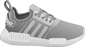 Minimalist Grayscale Adidas NMD Running Shoe Clipart Design