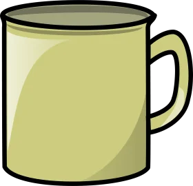 Simple Minimalist Light Green Ceramic Mug Clipart Vector Illustration