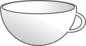 Simple Minimalist White Ceramic Cup Clipart - Elegant Kitchen Design Element