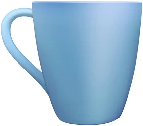 Soft Blue Ceramic Mug Clipart Illustration with Gentle Curved Handle