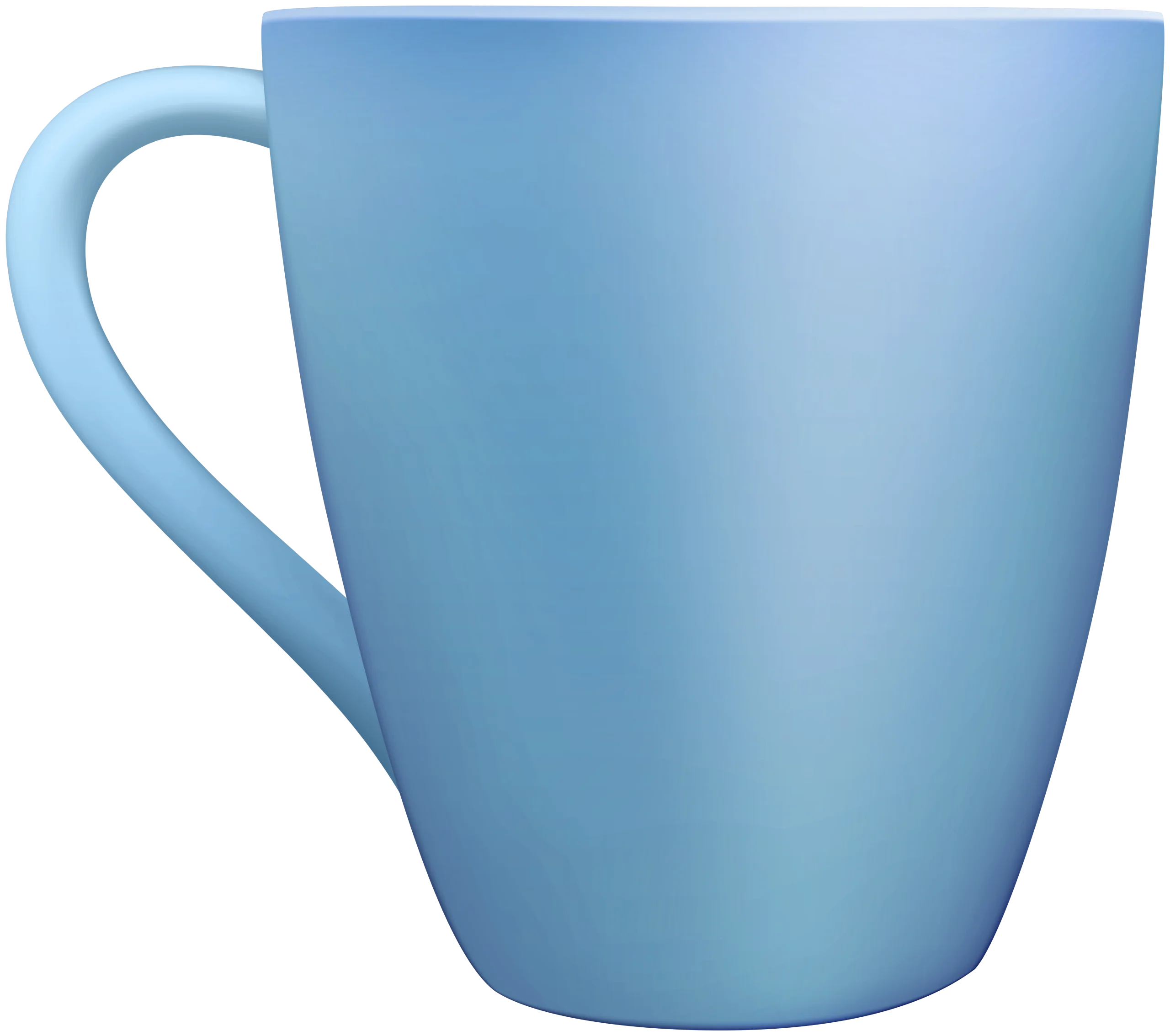 Soft Blue Ceramic Mug Clipart Illustration with Gentle Curved Handle