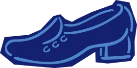 Stylish Blue Leather Slip-On Men's Dress Shoe Clipart Illustration Design