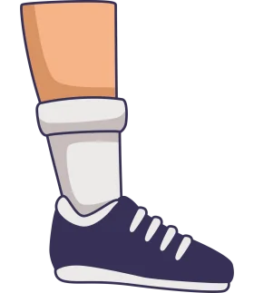 Stylish Navy Blue Sneaker with White Laces and Gray Sock Clipart Design
