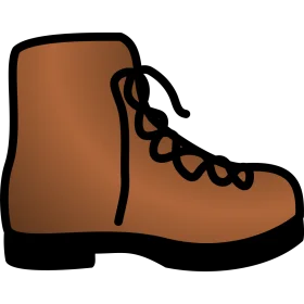 Vintage Brown Leather Work Boot Clipart - Rugged Outdoor Footwear Illustration