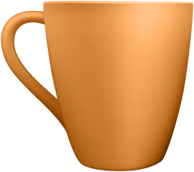 Warm Golden Ceramic Mug Clipart with Smooth Rounded Silhouette and Elegant Handle
