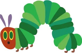Whimsical Hungry Caterpillar Clipart: A Cheerful Illustration of Nature's Crawler