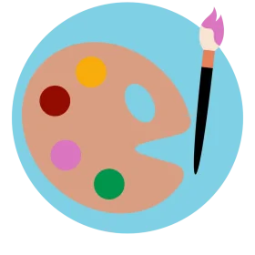 Adorable Artistic Paint Palette and Paintbrush Clipart Design for Creative Projects