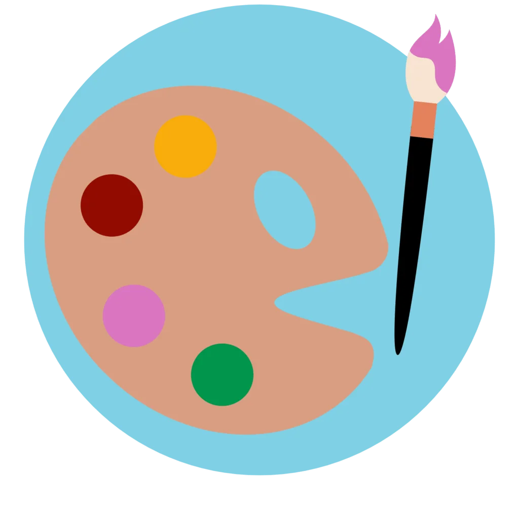 Adorable Artistic Paint Palette and Paintbrush Clipart Design for Creative Projects