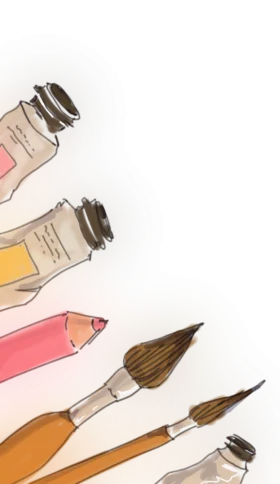 Artistic Harmony: Paintbrushes and Color Tubes Creative Clipart Illustration
