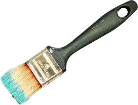 Artistic Paintbrush Clipart with Soft Turquoise and Wooden Tones Blending Beautifully