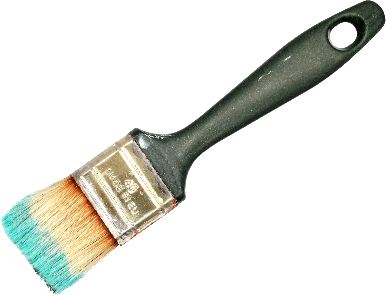 Artistic Paintbrush Clipart with Soft Turquoise and Wooden Tones Blending Beautifully