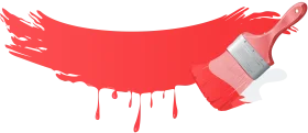 Dynamic Red Paint Brush Clipart Sweeping Artistic Stroke with Dripping Essence