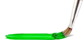 Emerald Green Paint Brush Clipart with Soft Bristles and Sweeping Stroke