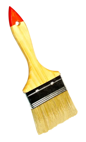 Sunny Yellow Paint Brush Clipart with Bright Red Handle - Creative Art Tool