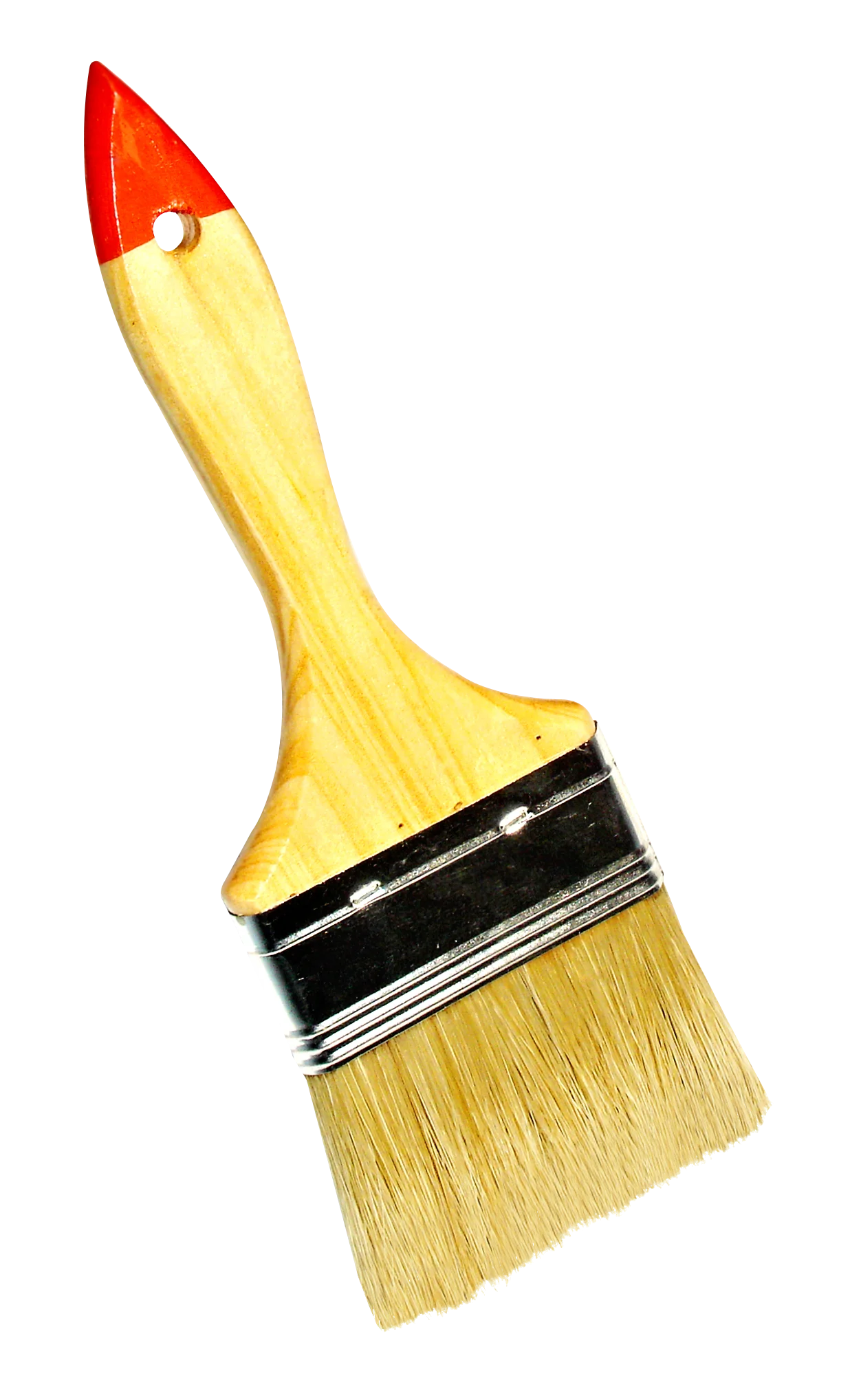 Sunny Yellow Paint Brush Clipart with Bright Red Handle - Creative Art Tool