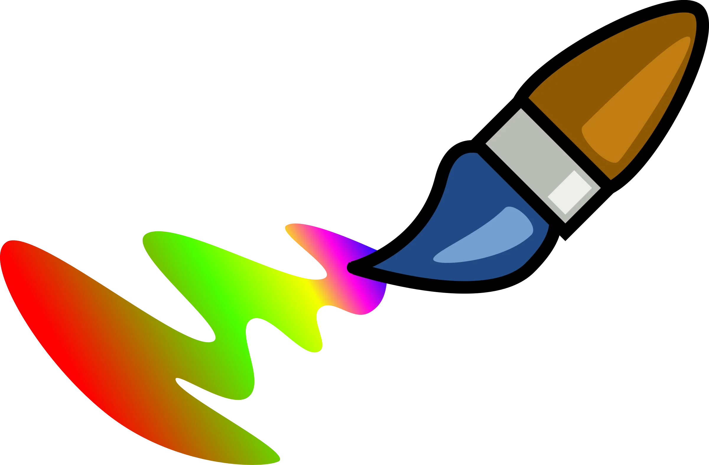 Whimsical Artist's Paint Brush Leaving Colorful Strokes of Creativity - Playful Clipart Design