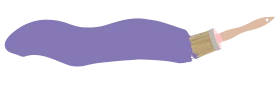 Whimsical Lavender Paint Brush Clipart with Soft Curved Design