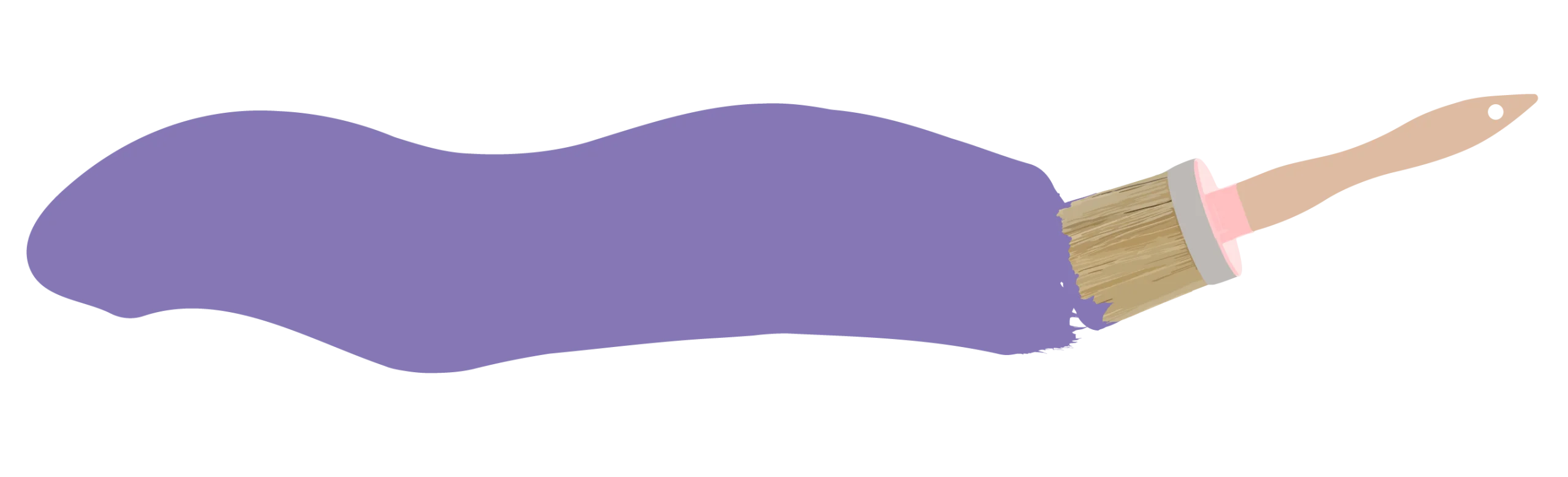 Whimsical Lavender Paint Brush Clipart with Soft Curved Design