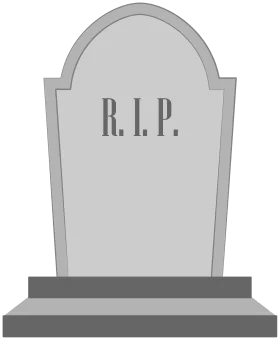 Minimalist Gray Tombstone Clipart with Classic R.I.P. Engraving