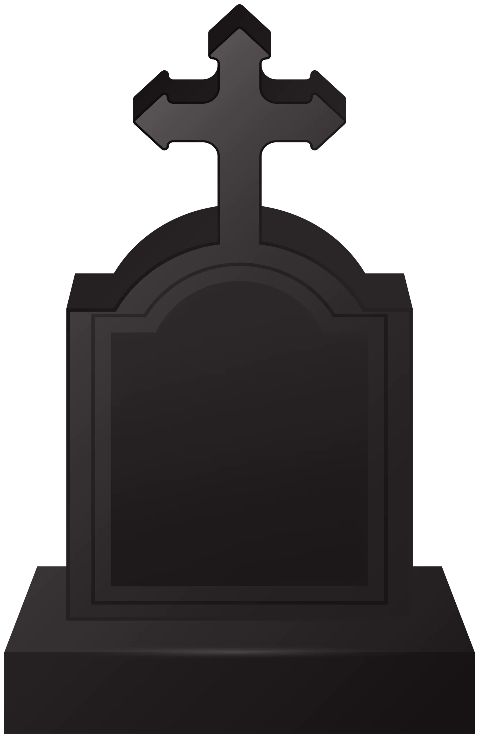Somber Gothic Cross Tombstone Gravestone Silhouette Clipart Design