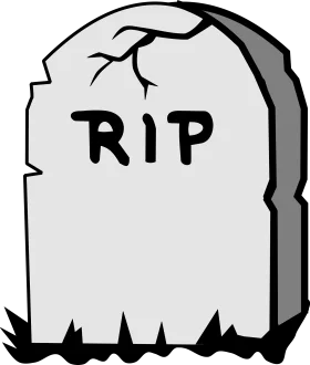Vintage Black and White RIP Tombstone Gravestone Clipart Illustration