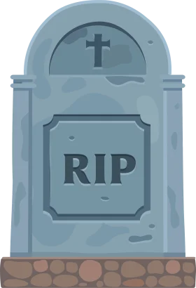 Vintage RIP Tombstone Clipart with Stone Texture and Christian Cross Symbol