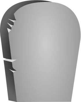 Minimalist Grayscale Tombstone Clipart with Shadowed Silhouette