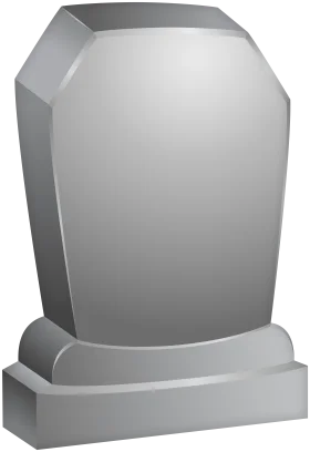 Minimalist Gray Stone Tombstone Clipart with Smooth Geometric Surfaces