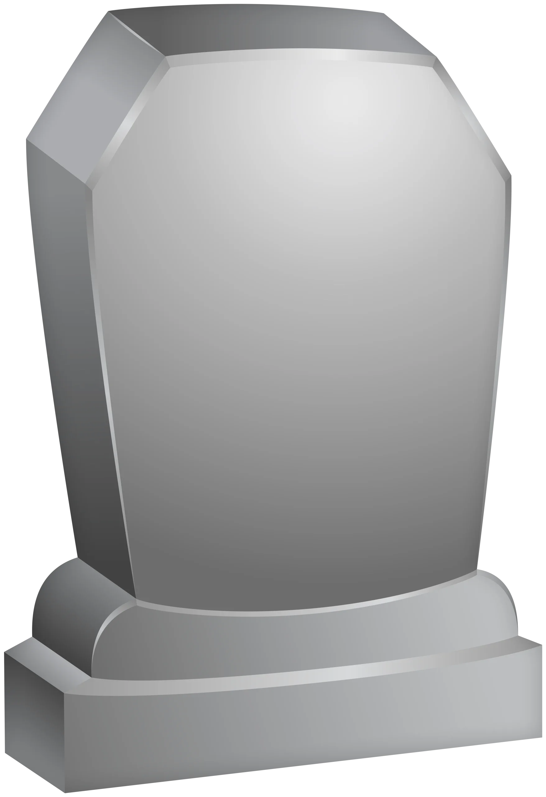 Minimalist Gray Stone Tombstone Clipart with Smooth Geometric Surfaces