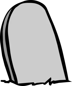 Minimalist Gray Tombstone Clipart with Simple Stylized Silhouette