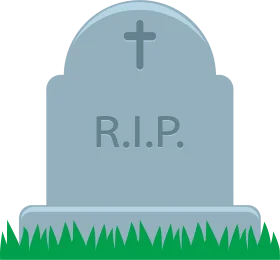 Serene Gray Tombstone Clipart Depicting Memorial Stone with Cross Symbol