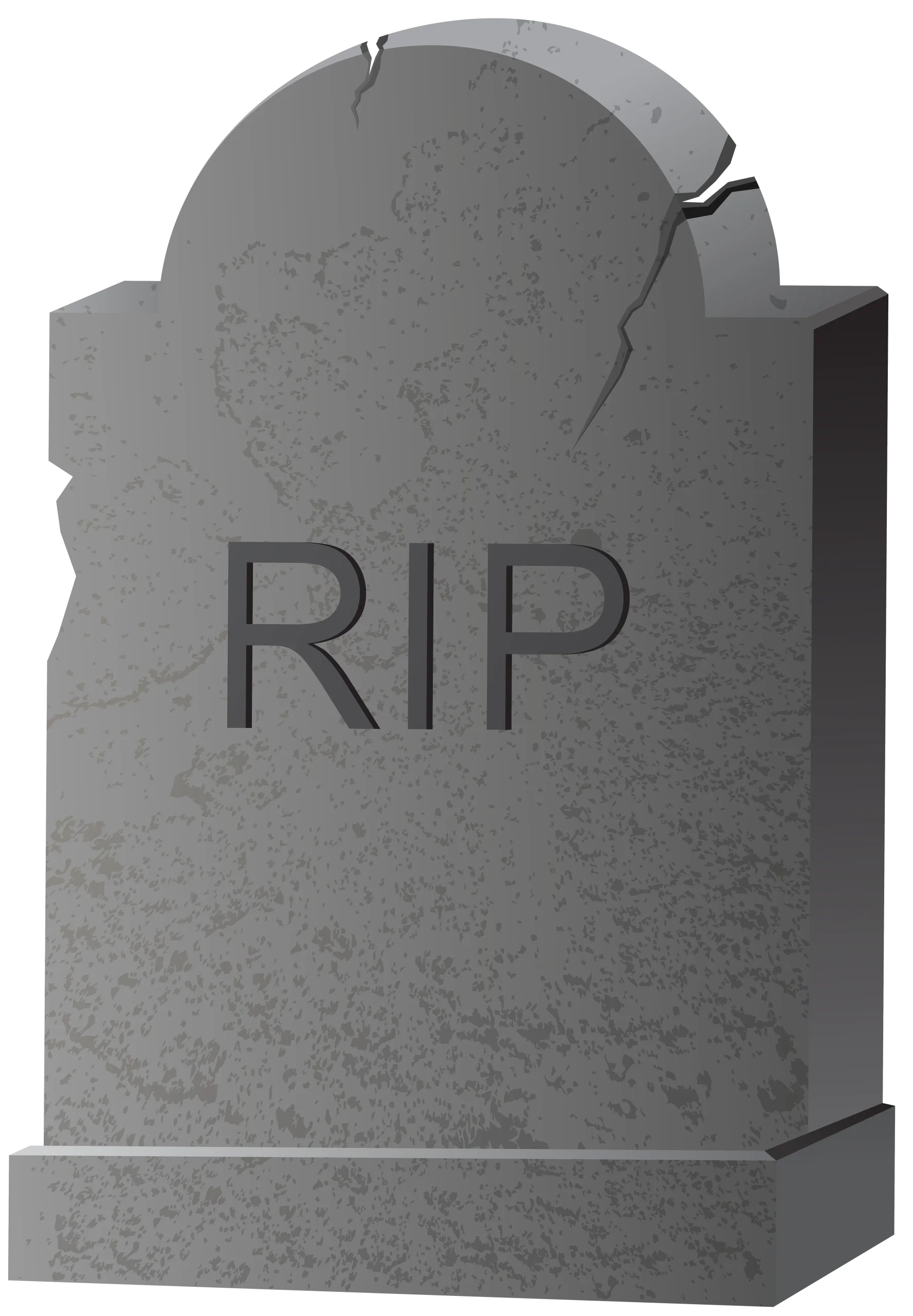 Somber Gravestone Clipart with RIP Engraving - A Symbolic Representation of Remembrance