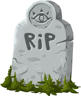 Somber RIP Tombstone Clipart with Mysterious All-Seeing Eye Symbol