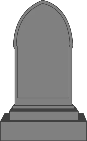 Gothic Arch Tombstone Clipart - Minimalist Cemetery Memorial Vector Graphic