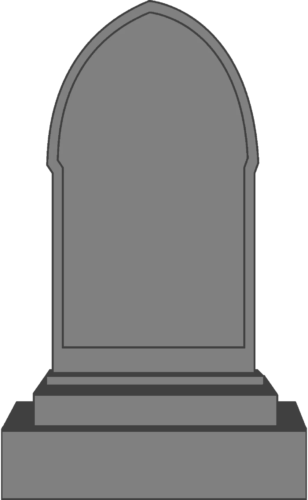 Gothic Arch Tombstone Clipart - Minimalist Cemetery Memorial Vector Graphic