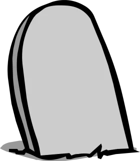 Minimalist Gray Tombstone Clipart with Simple Monochromatic Silhouette