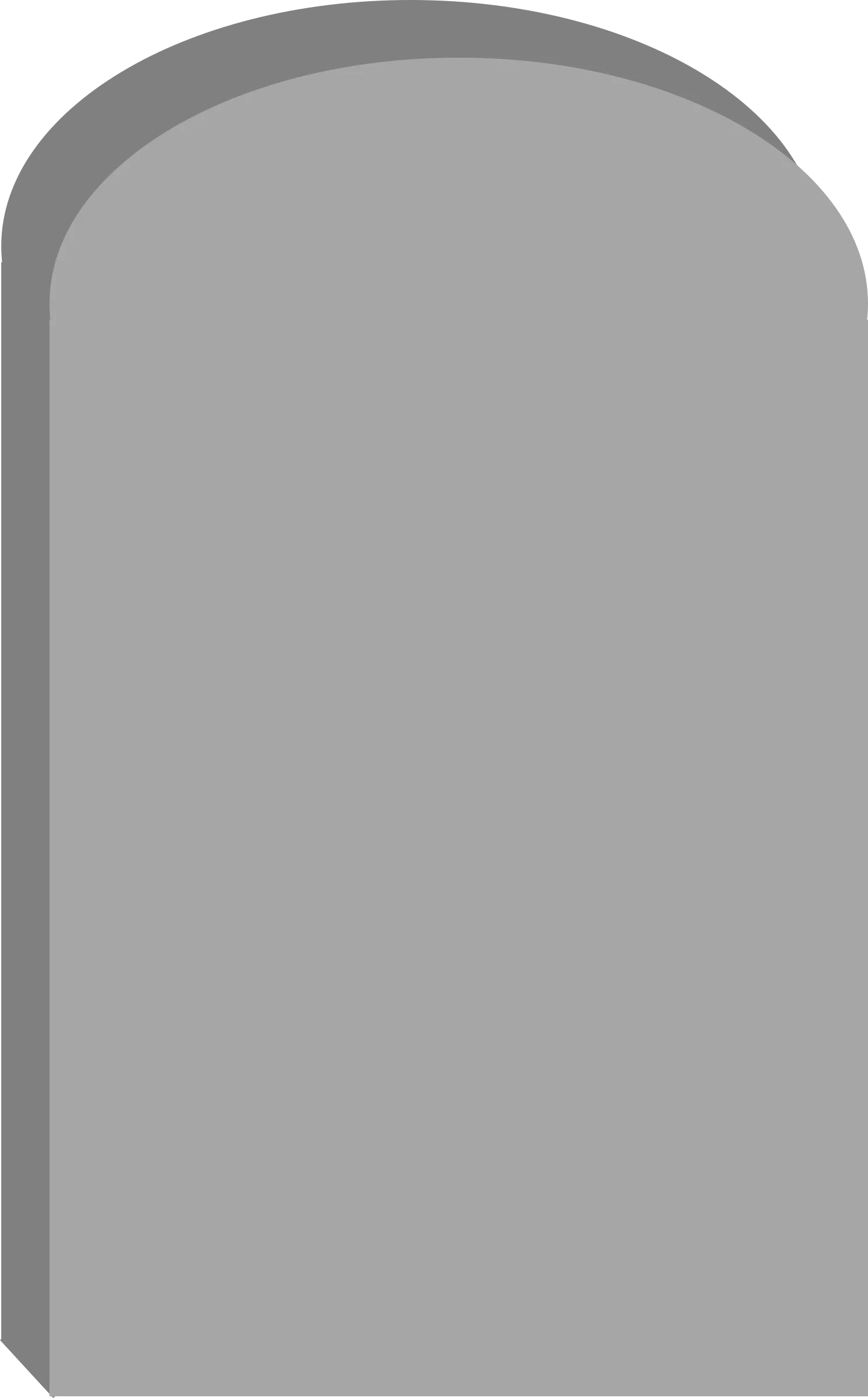Minimalist Grayscale Tombstone Clipart with Soft Rounded Edges