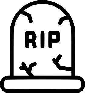 Minimalist RIP Tombstone Clipart with Simple Monochromatic Gravestone Outline