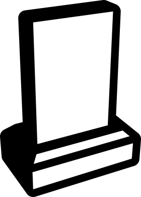 Simple Minimalist Black and White Tombstone Memorial Clipart Graphic