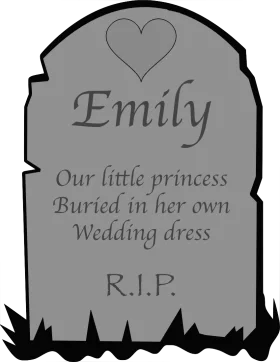 Vintage Monochrome Tombstone Clipart - Remembering a Young Life's Tender Farewell