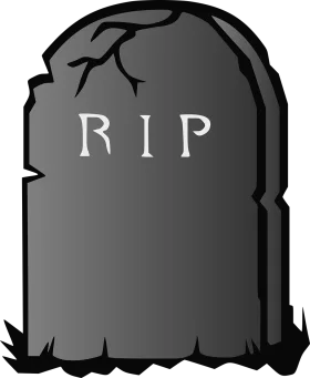 Vintage Monochrome Tombstone RIP Clipart with Classic Gravestone Silhouette