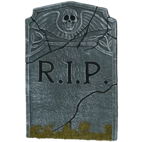 Vintage R.I.P. Tombstone Clipart with Skull and Gothic Decorative Elements