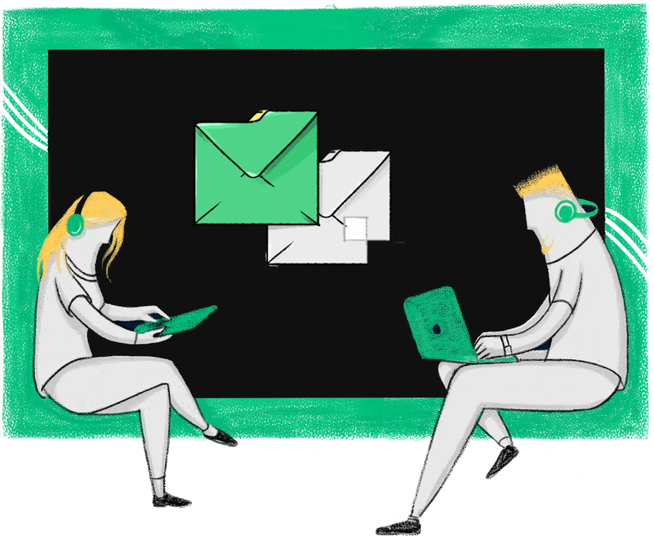 Professional Digital Communication Clipart Showcasing Remote Collaboration