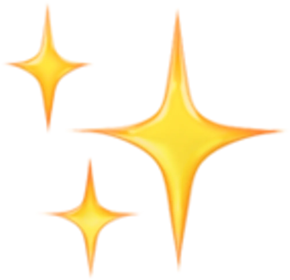 Radiant Golden Sparkle Clipart: Luminous Star-Shaped Graphic Elements