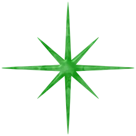 Radiant Green Starburst Clipart - Sharp Geometric Star Illustration