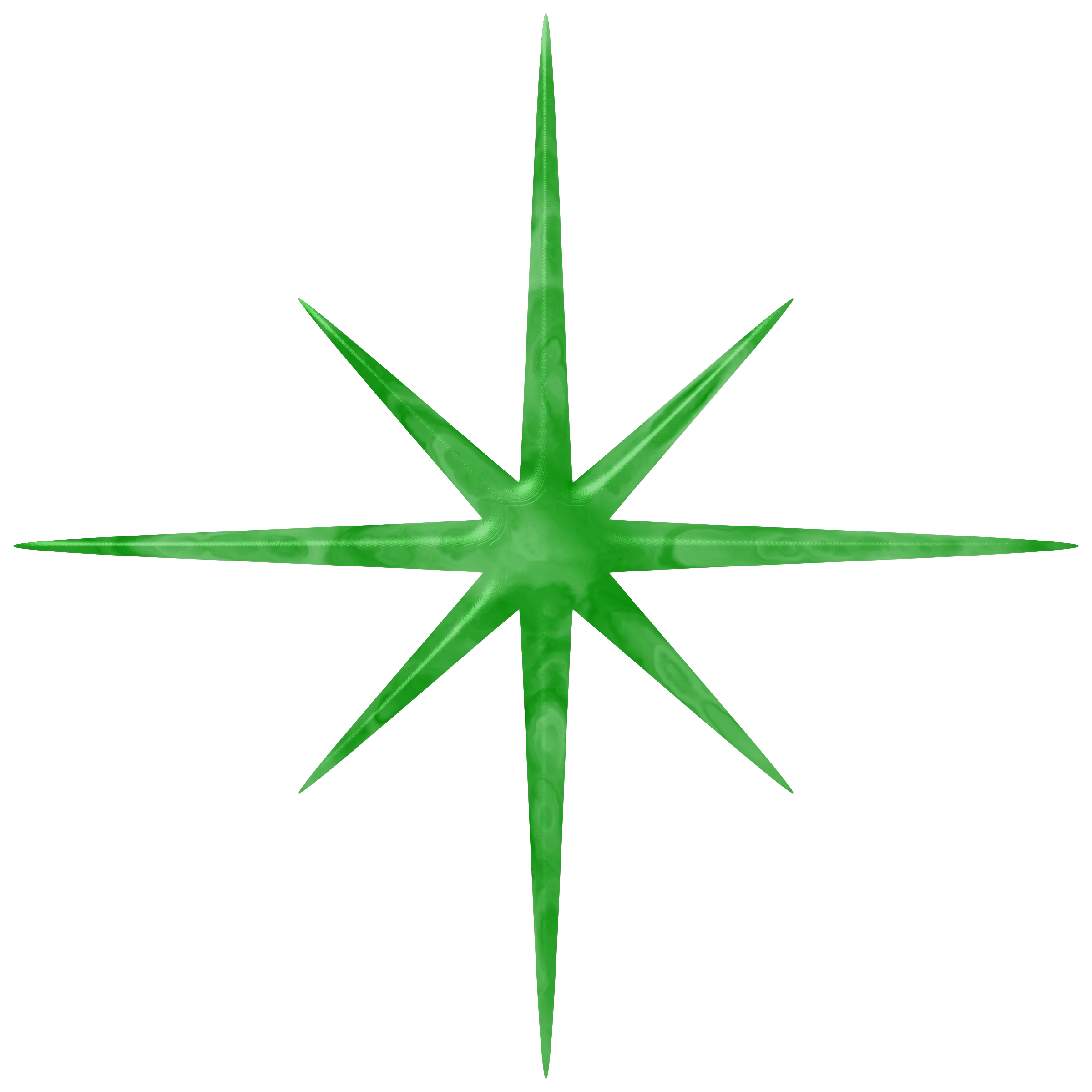 Radiant Green Starburst Clipart - Sharp Geometric Star Illustration