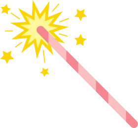 Magical Sparkling Wand Clipart with Radiant Yellow Starburst Effect