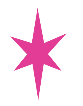Bold Hot Pink Six-Pointed Star Sharp Edged Symmetrical Clipart Graphic