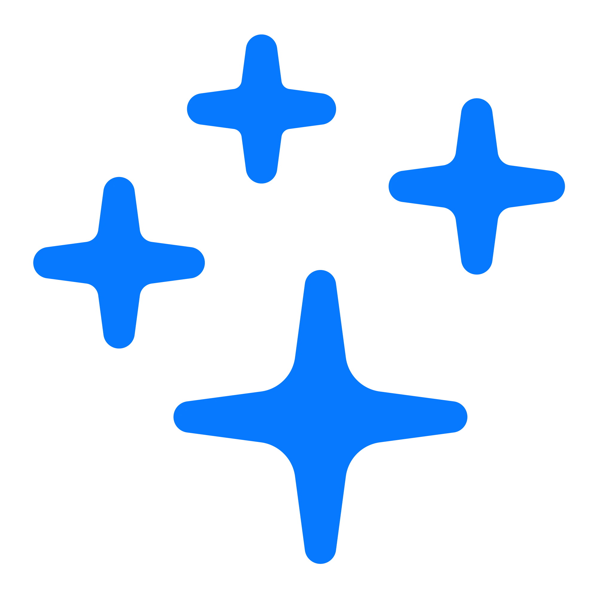 Bright Blue Star-Shaped Sparkle Clipart Collection with Dynamic Points